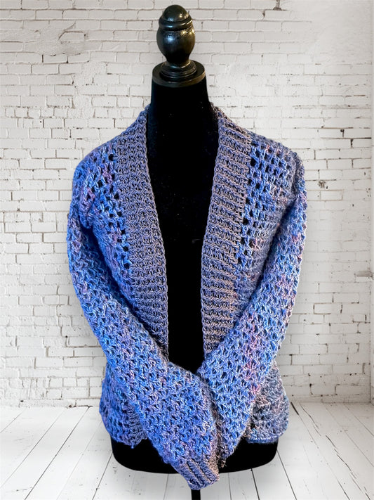 Sky Purple Alpaca and Cotton Cardigan